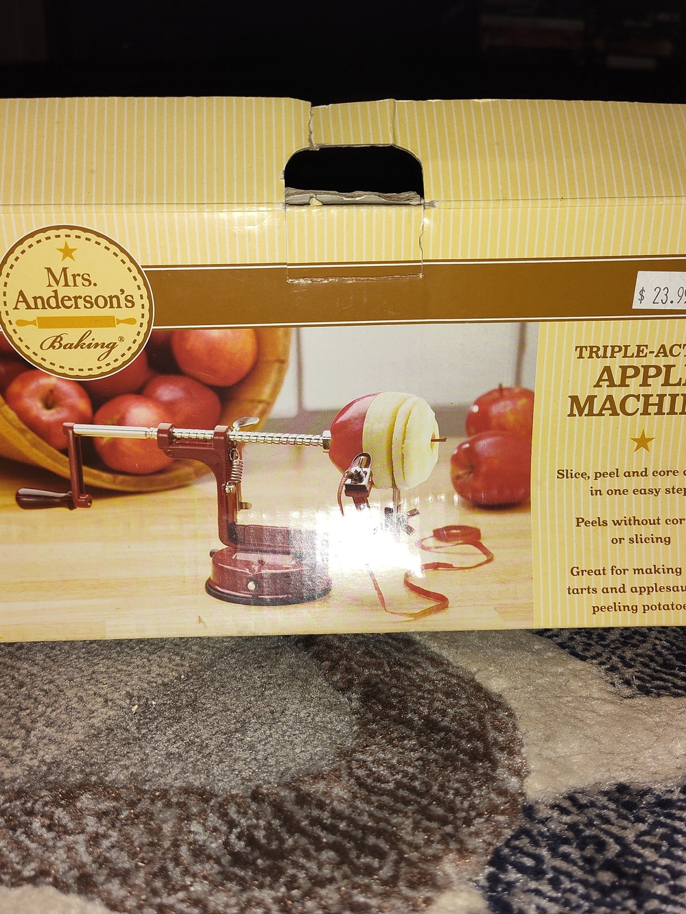 Triple-Action Apple Peeler - Red